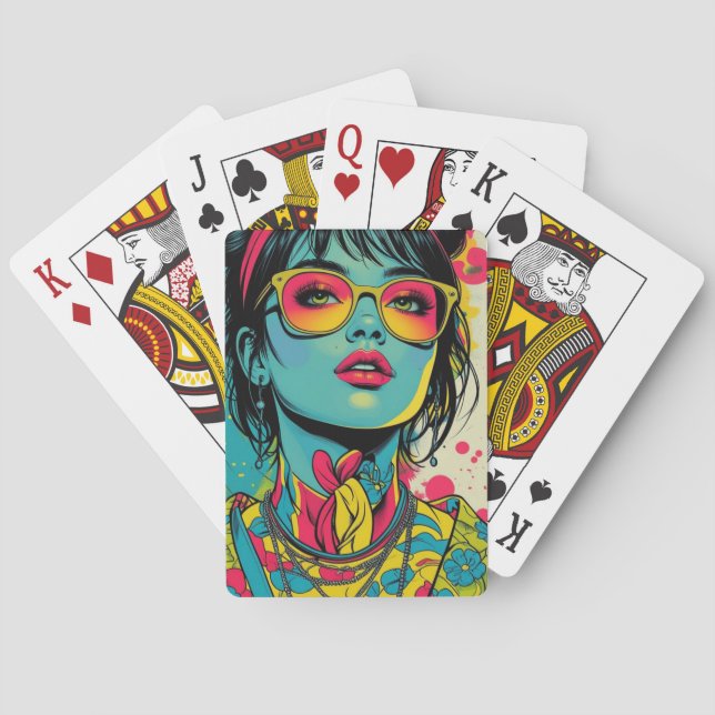 Baralho Retrato Diva Neon Pop - Arte Retroativa Negrito e  (Verso)