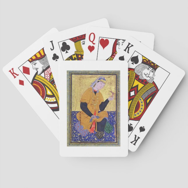 Baralho Retrato do Begum de Hamida Banu, guardarando um (Verso)