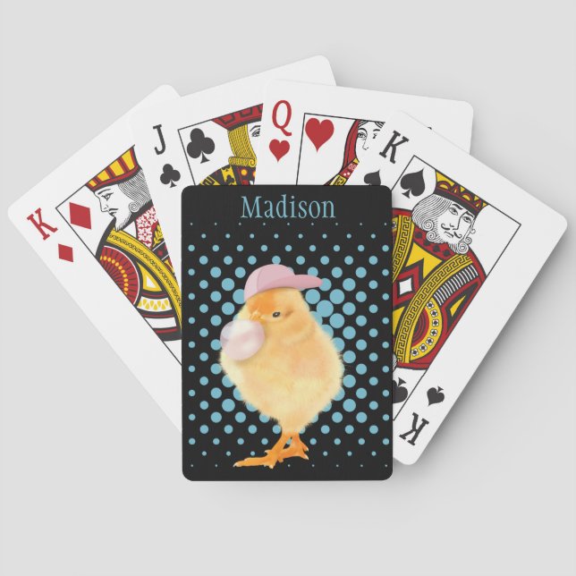 Baralho Retro Cuto Viba Pintinho Brilhando Bubblegum Rosa (Verso)