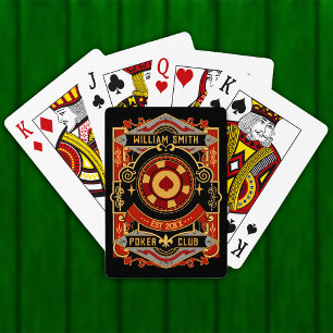 Baralho Retro de Jogo do Poker Club de Nome Personalizado