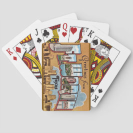 Baralho Retro Fort Worth TX Greeting Playing Cards