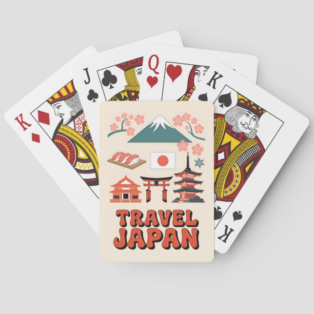 Baralho Retro Travel Japan Iconic National Symbols (Verso)