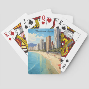 Baralho Retro Vintage Benidorm Espanha Viagem Mediterrâneo