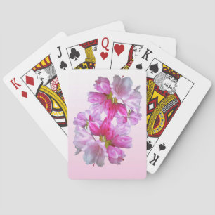 Baralho Rhododendron Flores Jogando Cartões