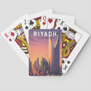 Baralho Riad Ilustração Viagem Arte Retro Arábia Saudita
