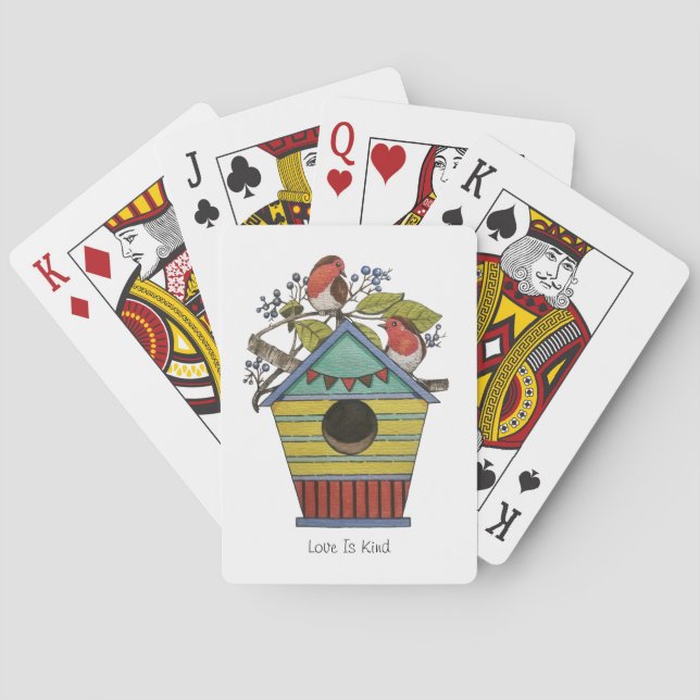 Baralho Robins Com Airelas E Birdhouse (Verso)