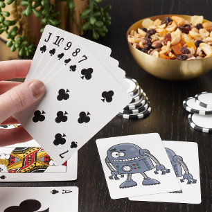 Baralho Robô de Olhos Engraçados Jogando Cartas