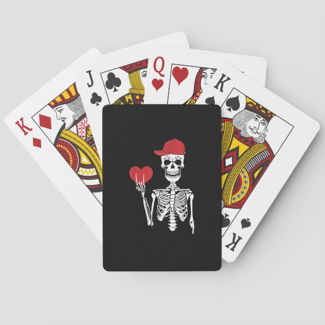 Baralho Roll Skeleton Mãos Cabeça Dia de os namorados (Verso)
