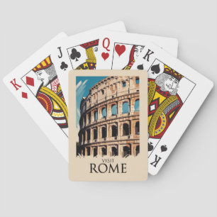 Baralho Roma Itália Colosseum Ilustração Viagem Art