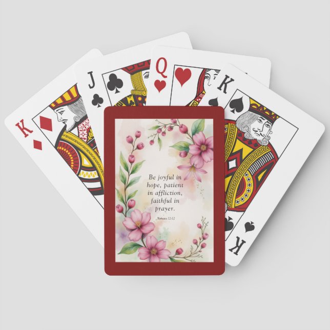 Baralho Romans 12:12 Custom Bible Verse (Verso)