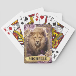 Baralho Romântica Leão e Rosas Roxos Fantasia