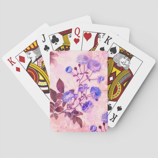 Baralho Rosa bonito com Impressão Floral Puro (Verso)