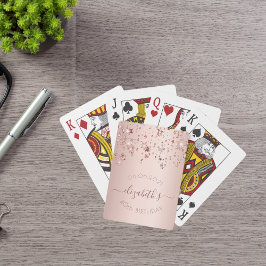 Baralho rosa de aniversário de 40 anos dourado estrelas da