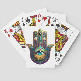 Baralho Rosa Dourada Teal Hamsa c/ Terceiro Olho Turquesa