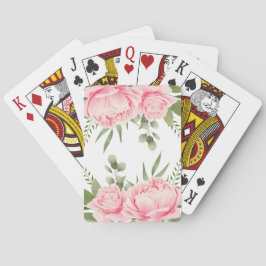 Baralho Rosas cor-de-rosa cartas de jogar de flores trendy