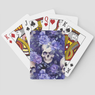 Baralho Rosas violetas con calaveras