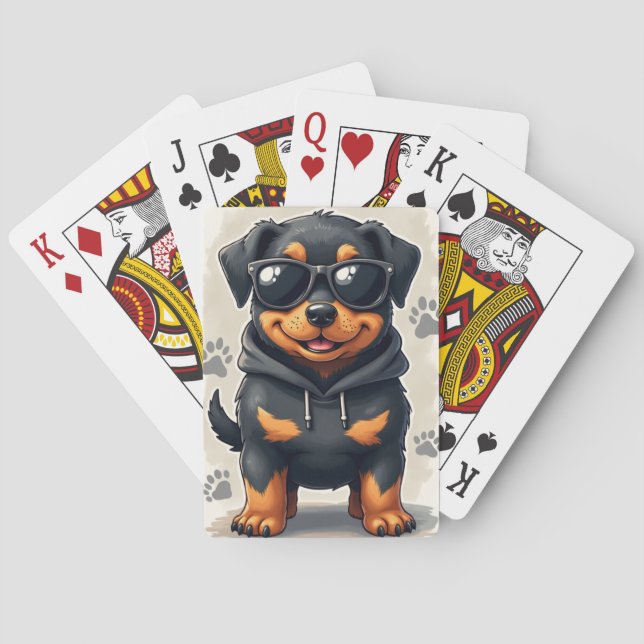 Baralho Rottweiler Kawaii Engraçado (Verso)