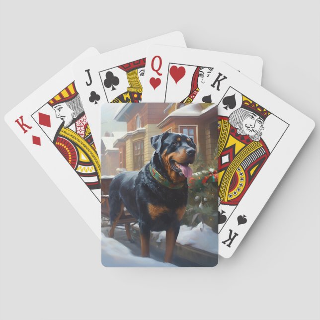 Baralho Rottweiler Natal Festivo (Verso)