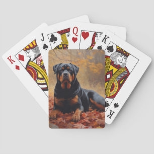 Baralho Rottweiler no Outono Folhas Caídas Inspiram