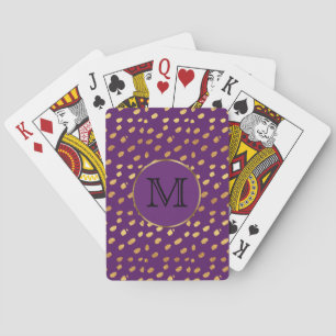 Baralho Roxo Ameixa e Monograma Dourado