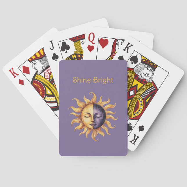 Baralho Roxo Dourado Brilha Sol Radiante (Verso)