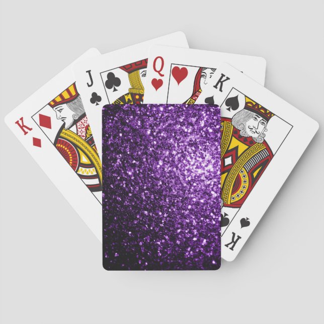 Baralho Roxo escuro falso brilho glitter faíscas (Verso)