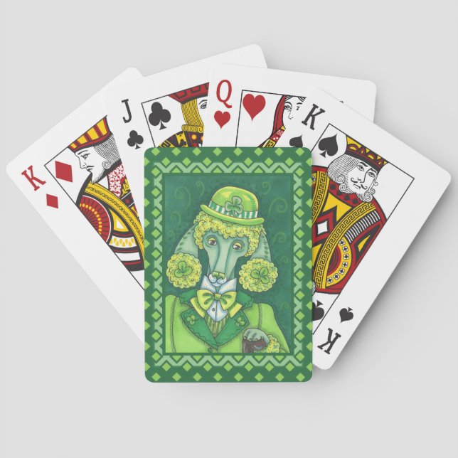 BARALHO RUAS. PADDY'S IRISH VERDE POODLE FRANCÊS, CACHORRO (Verso)