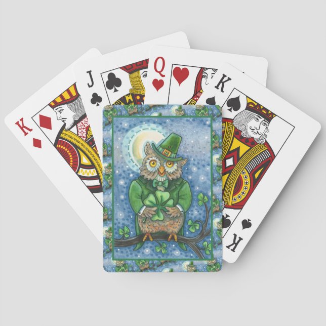 BARALHO RUAS. PATRICK DAY OWL, 4 LEAF CLOVER LEPRECHAUN (Verso)