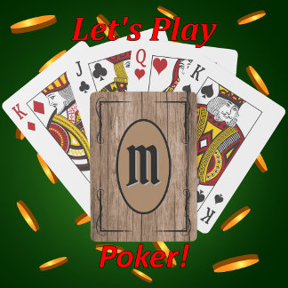 Baralho Rustic Brown Barnwood Personalizado Monograma