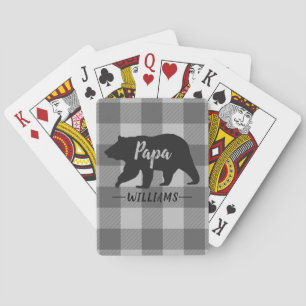 Baralho Rustic Papa Bear Buffalo Xadrez Monograma Nome