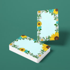 Baralho Rustic Sunflower Daisy Teal Floral