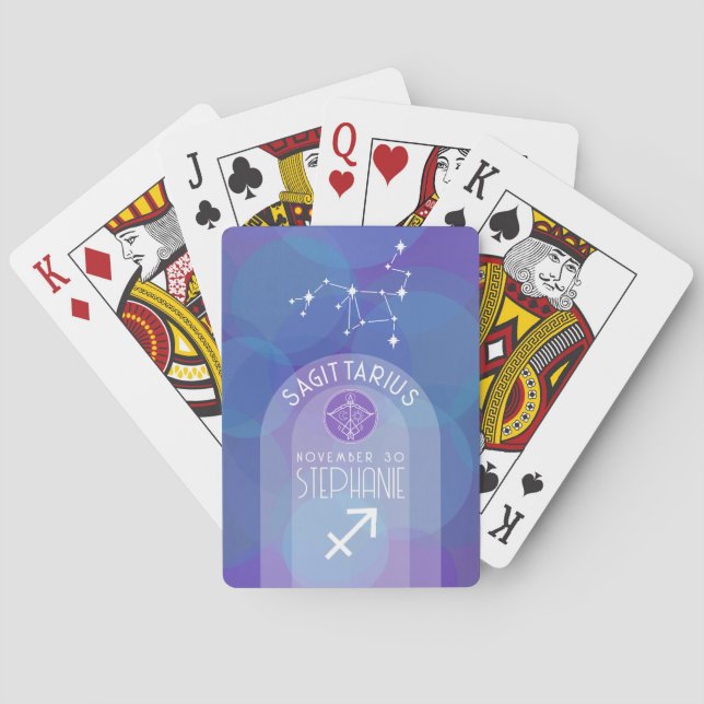 Baralho Sagitário Símbolo de Astrologia Zodiaca Símbolo Fo (Verso)