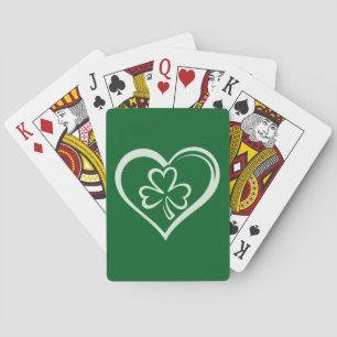 Baralho Saint Patrick's Day Engraçado Shamrock Heart Irish