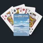 Baralho Salar de Uyuni Bolivia Viagem Art Vintage<br><div class="desc">Salar de Uyuni num estilo de arte vetorial. Salar de Uyuni,  no meio dos Andes no sudoeste da Bolívia,  é o maior apartamento salgado do mundo.</div>