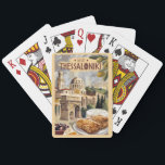 Baralho Salónica Grécia Painterly Viagem Art Vintage<br><div class="desc">Viagem de vetor retrovetor de Salónica. Tessalónica é uma cidade portuária grega no Golfo Térmico do Mar Egeu.</div>