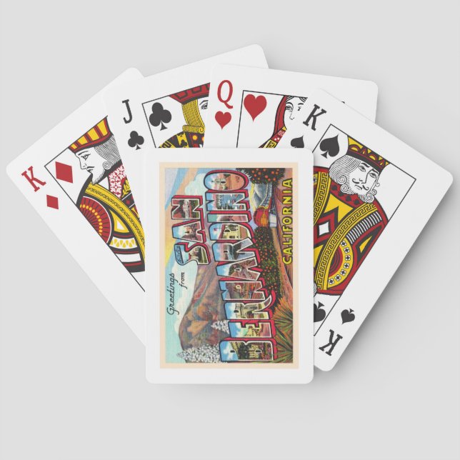 Baralho San Bernardino California CA Grande Cartão postal (Verso)