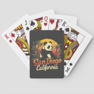 Baralho San Diego California Retro Sunset Vintage Panda