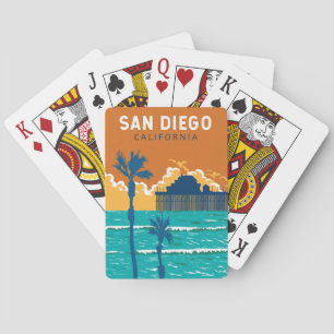Baralho San Diego Califórnia Viagem Arte Vintage