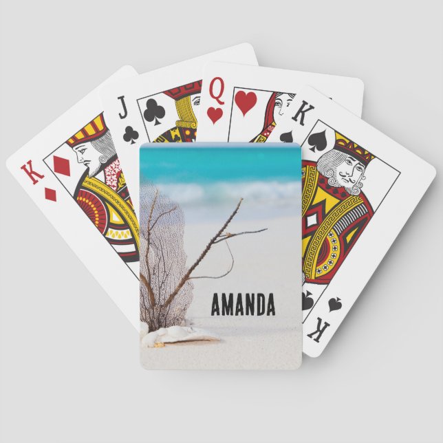 Baralho Sandy Beach com White Seashells (Verso)