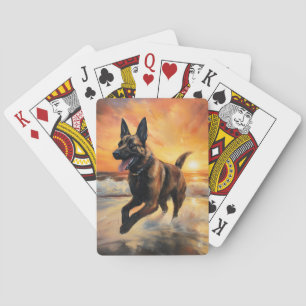 Baralho Sandy Paws Cachorro Malinois Belga em Beach Sunset