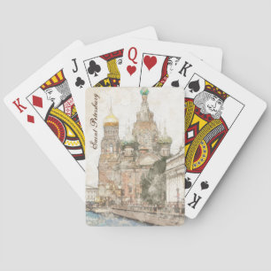 Baralho Santo Petersburg Rússia Poker Tocando Cartões