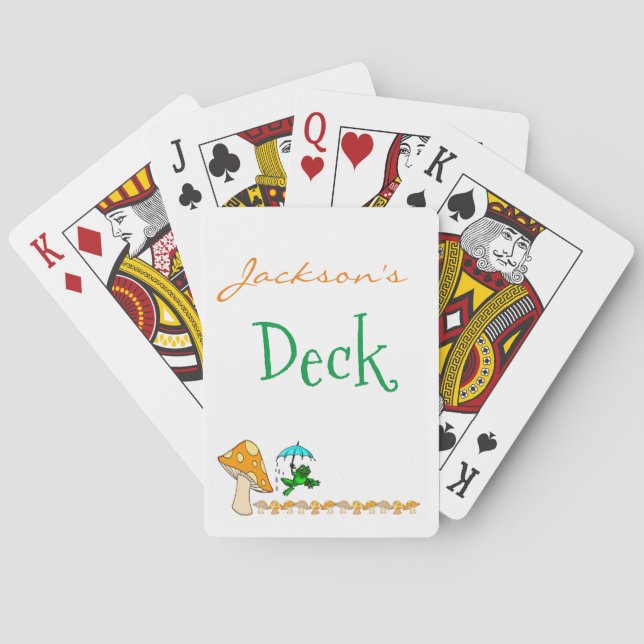 Baralho Sapo de Placa de Reprodução Floral de Cogumelo (Verso)