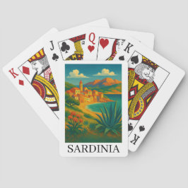 Baralho Sardenha Itália Arte de Viagem Vintage