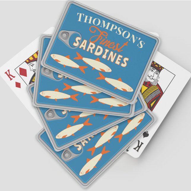 Baralho Sardinhas Peixe Enlatado Cartas de Pôquer Personal (Personalized Sardines Tinned Fish Playing Cards,)