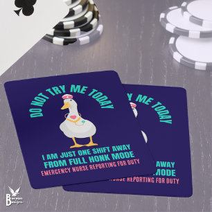 Baralho Sassy Goose NÃO TENTE HOJE ENfermeira de emergênci