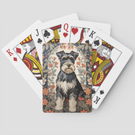 Baralho Schnauzer Elegante Floral Inspirado em William Mor