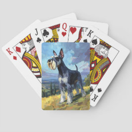 Baralho Schnauzer Sunlit Countryside Landscape Art