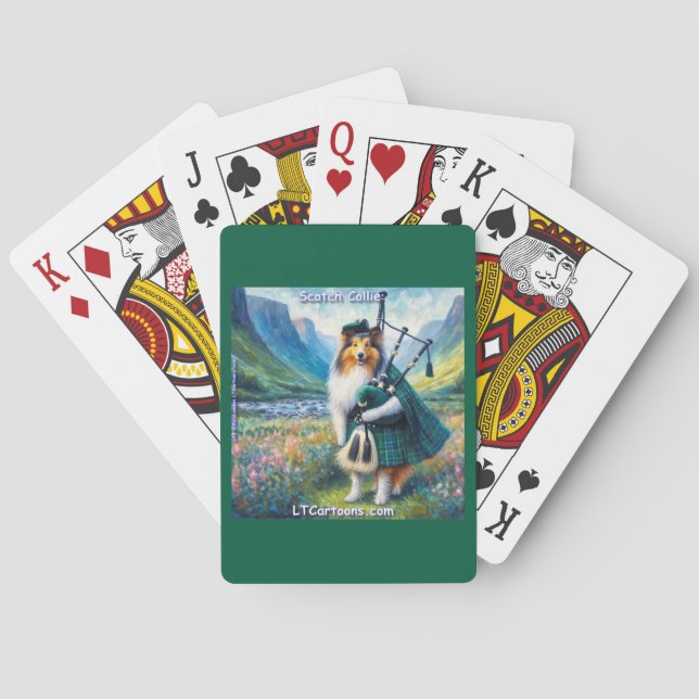 Baralho Scotch Collie Serenade – Bagpipes & Tartan Whimsy (Verso)