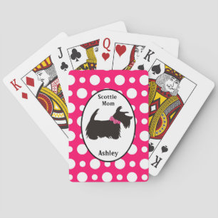 Baralho Scottie dog, Scottish terrier mamãe jogando cartas