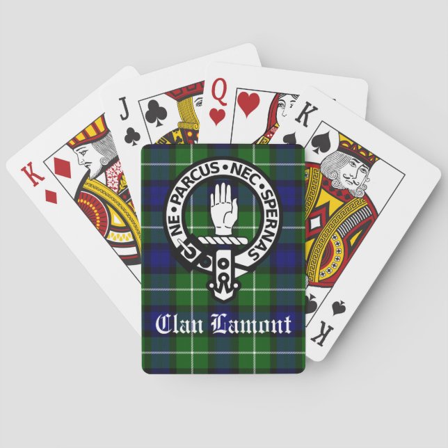 Baralho Scottish Clan Lamont Crest Crachá e Tartan (Verso)